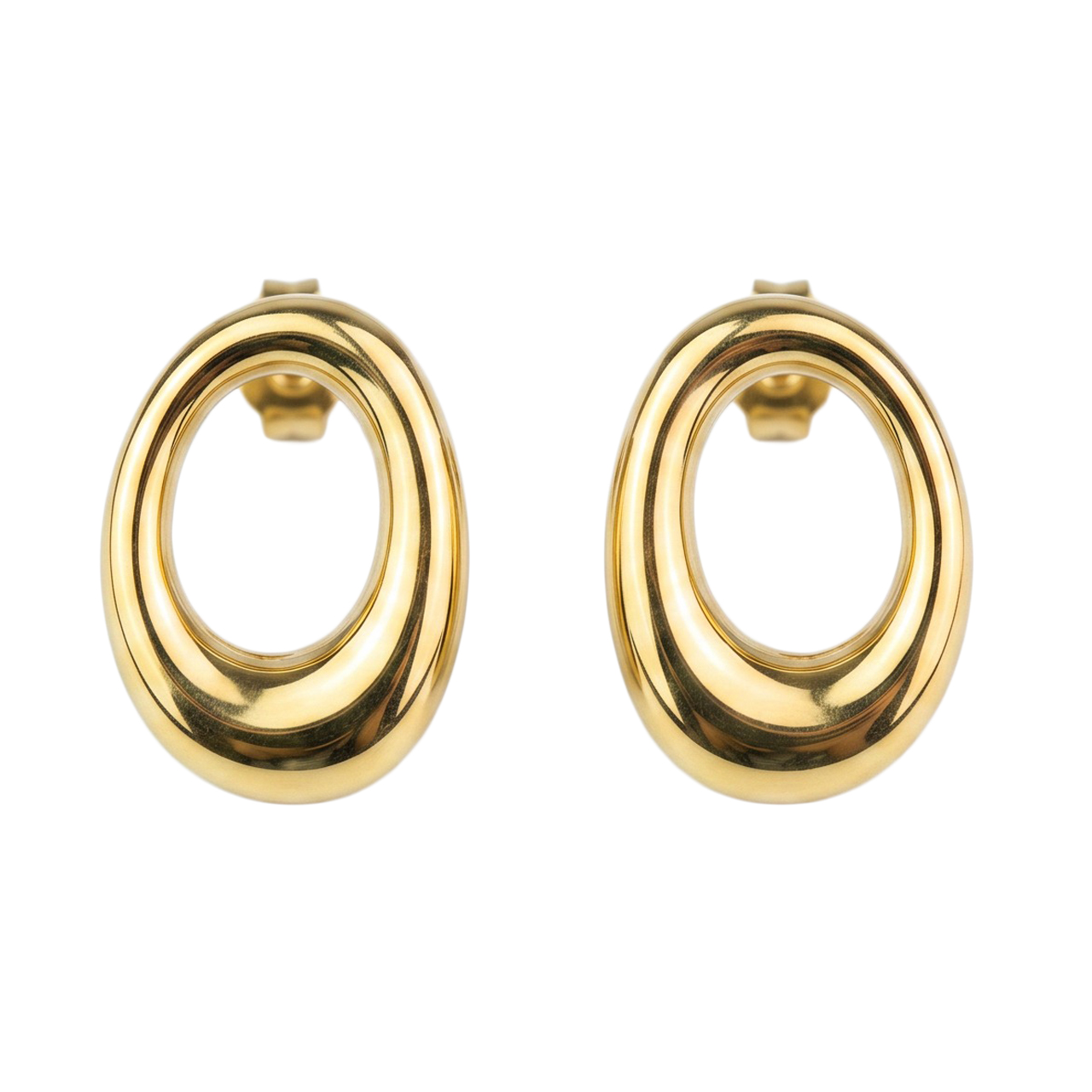 Ohrstecker oval vergoldet