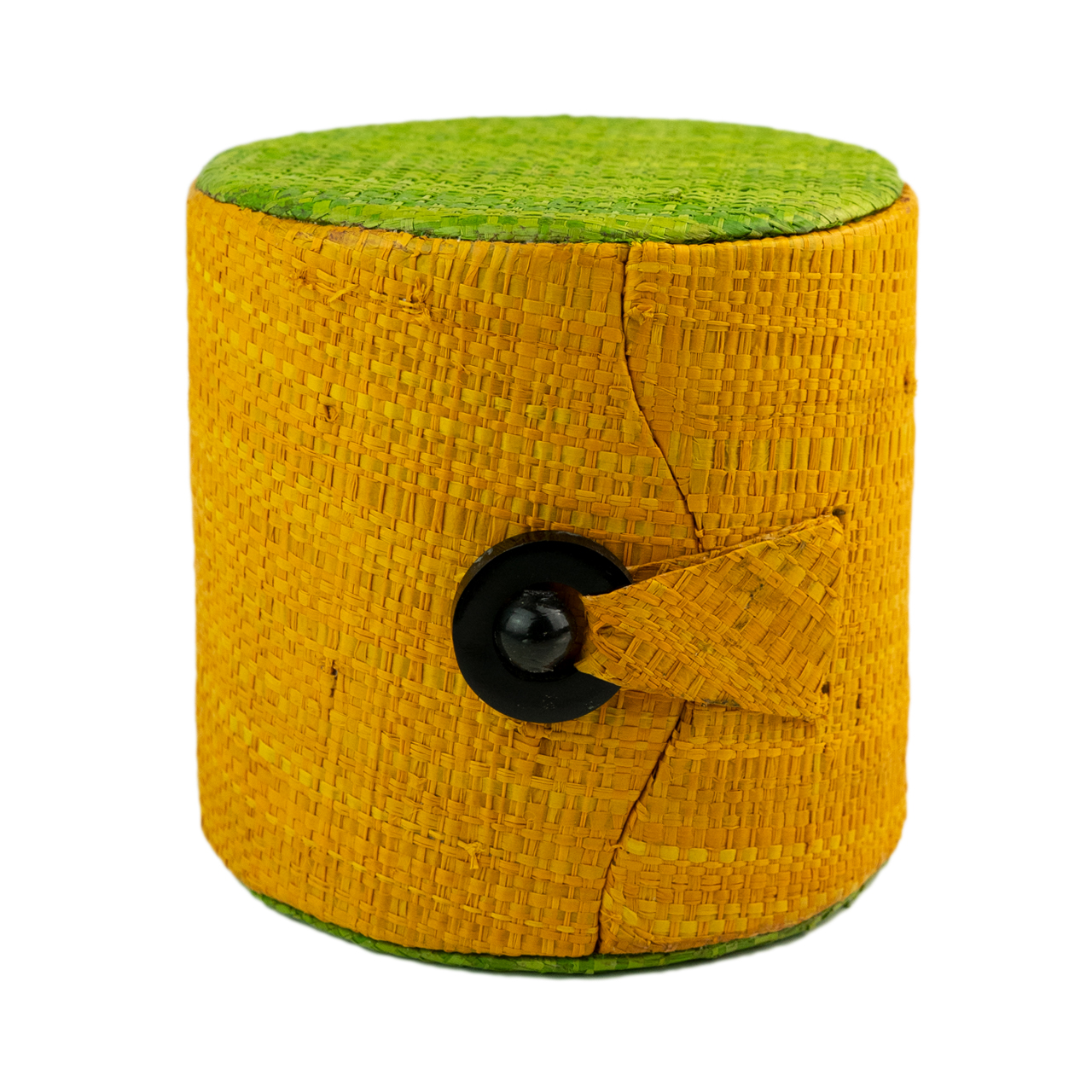 Schmuckschatulle aus buntem Raffia-Gras – Handgeflochtene Aufbewahrungsbox. Bunte Schatulle aus Naturfasern, ideal zur stilvollen Aufbewahrung von Schmuck oder kleinen Schätzen.