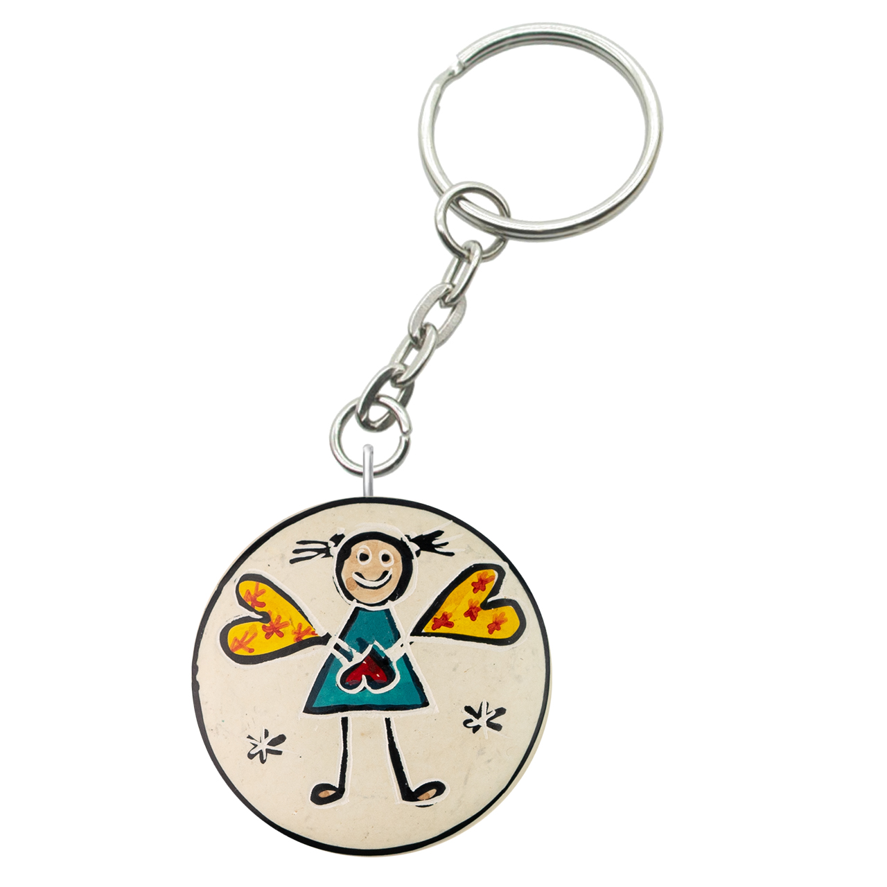 Handgefertigter Schutzengel Schlüsselanhänger aus Speckstein – Symbol für Schutz & Glück, ideal als Geschenk.