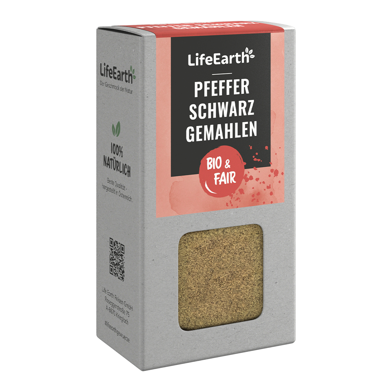 Fein gemahlener schwarzer Pfeffer – aromatisch, würzig und ideal für alle Gerichte. Frisch gemahlen für intensiven Geschmack.