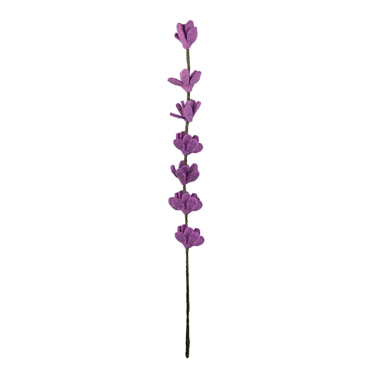 Filzblume Lupinenzweig – Handgefertigte, faire Dekoration aus Filz. Lupinenzweig aus hochwertigem Filz, in liebevoller Handarbeit gefertigt und fair produziert – ideal für nachhaltige Wohnakzente.