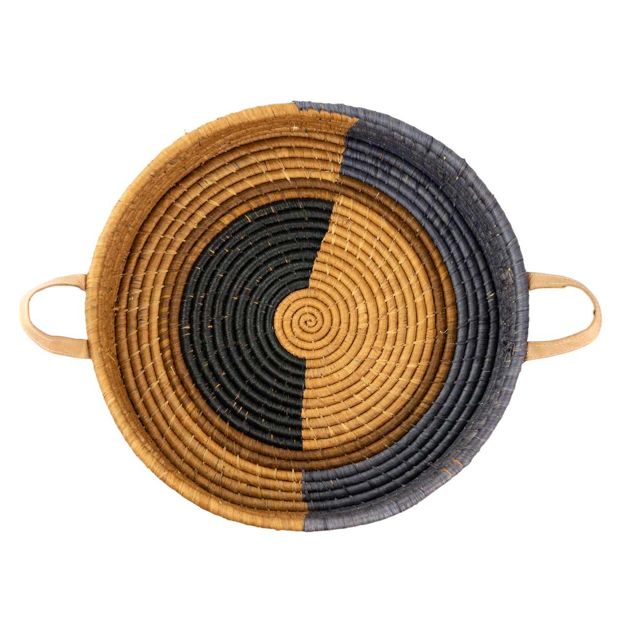 Tablett mit Leder Henkel