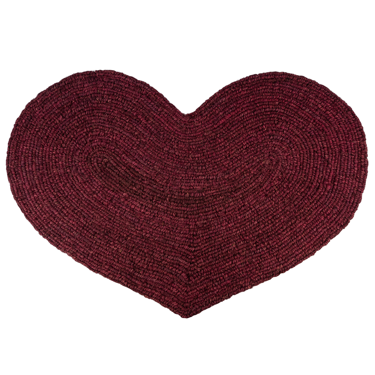 Nachhaltige Fußmatte aus Kokos in Herz-Form, handgefertigt und fair gehandelt