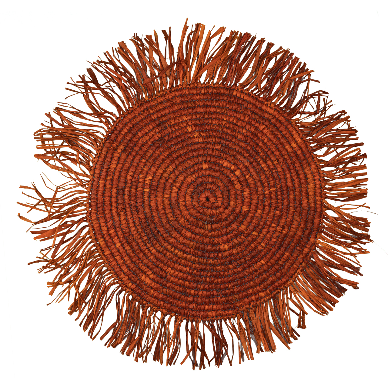 Boho-Untersetzer mit Fransen – Handgefertigt und im Boho-Stil. Ein dekorativer Untersetzer mit Fransen, der Ihrem Tisch einen natürlichen, rustikalen Look verleiht.