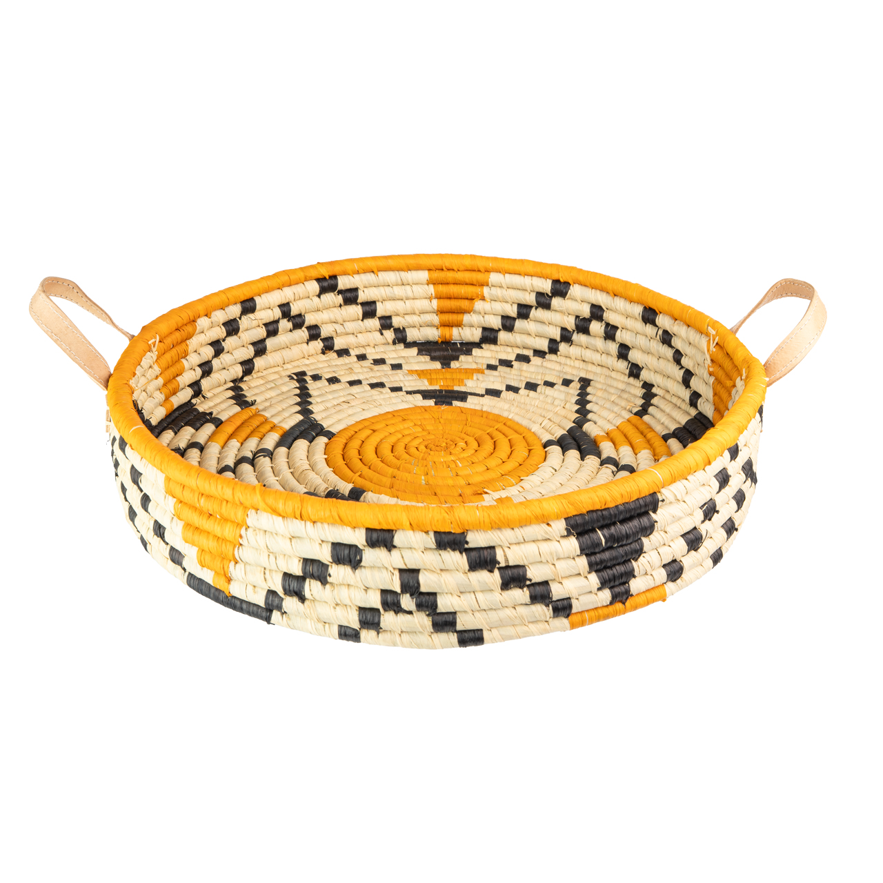 Tablett mit Leder Henkel