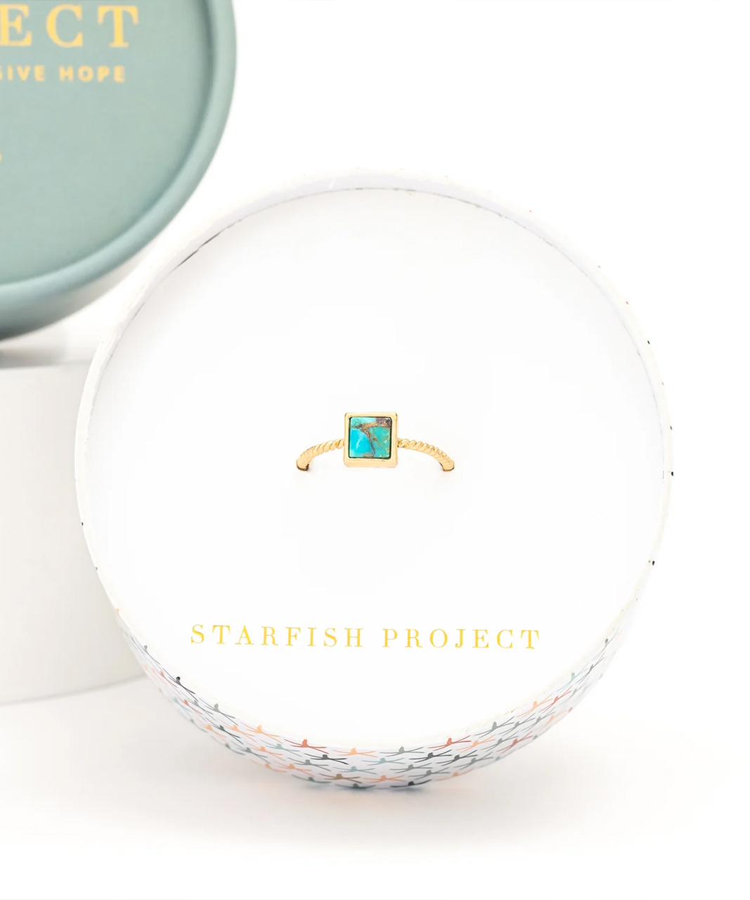 Ring Square Turquoise