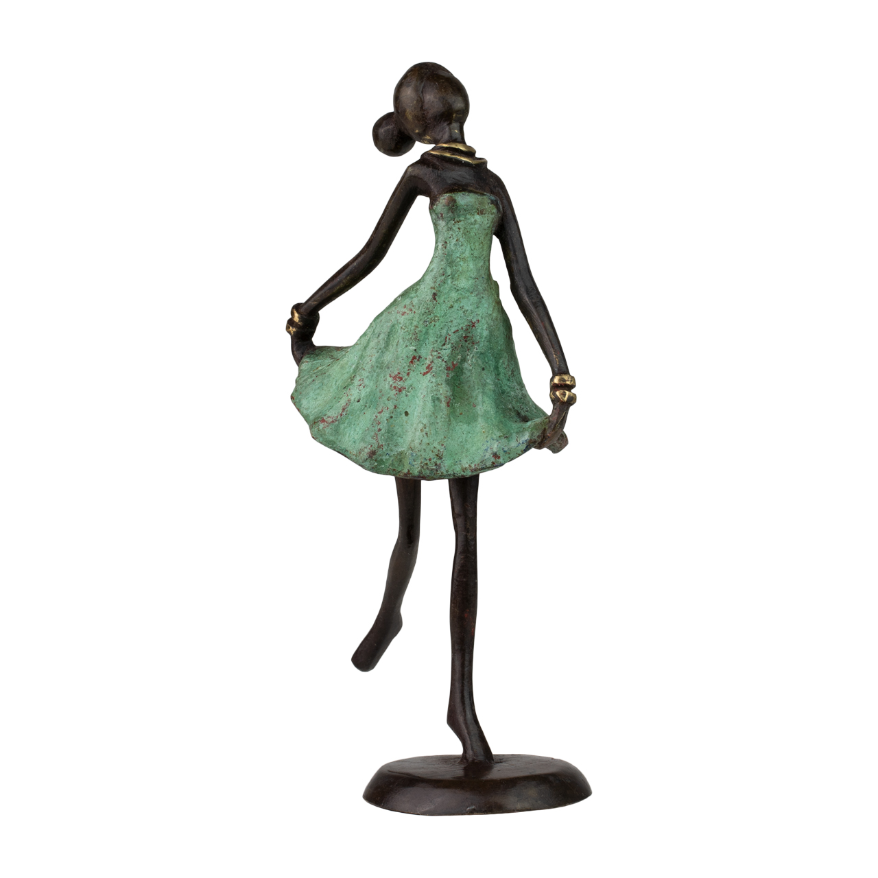 Bronzefigur tanzendes Mädchen – Handgefertigt und elegant. Eine ausdrucksstarke Bronzefigur eines tanzenden Mädchens, die Bewegung und Lebensfreude in jedes Zuhause bringt.