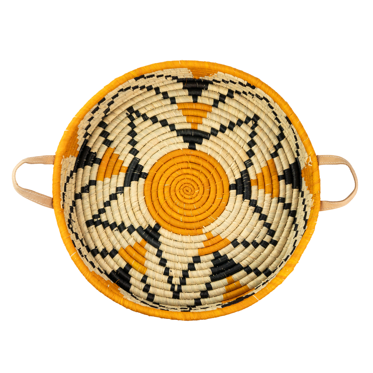 Tablett mit Leder Henkel