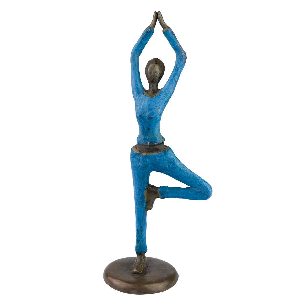 Bronzefigur einer Yogafigur als afrikanische Skulptur.