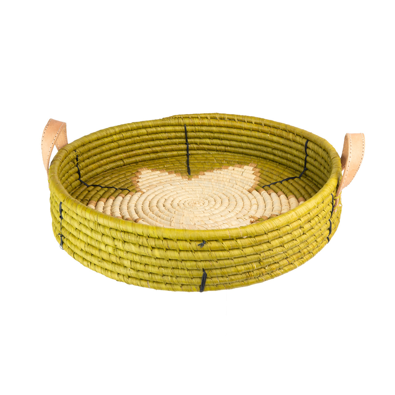 Tablett mit Leder Henkel