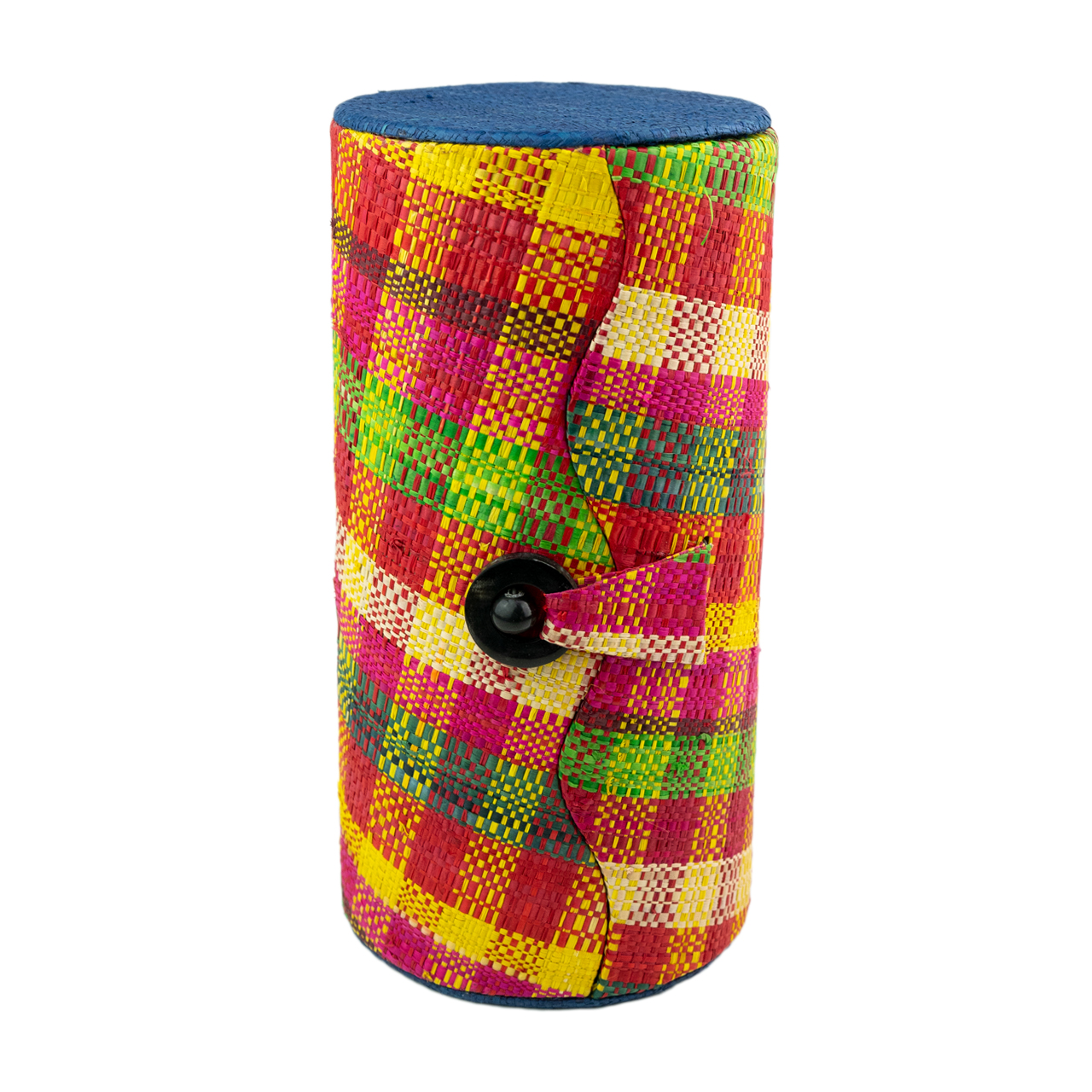 Schmuckschatulle aus buntem Raffia-Gras – Handgeflochtene Aufbewahrungsbox. Bunte Schatulle aus Naturfasern, ideal zur stilvollen Aufbewahrung von Schmuck oder kleinen Schätzen.