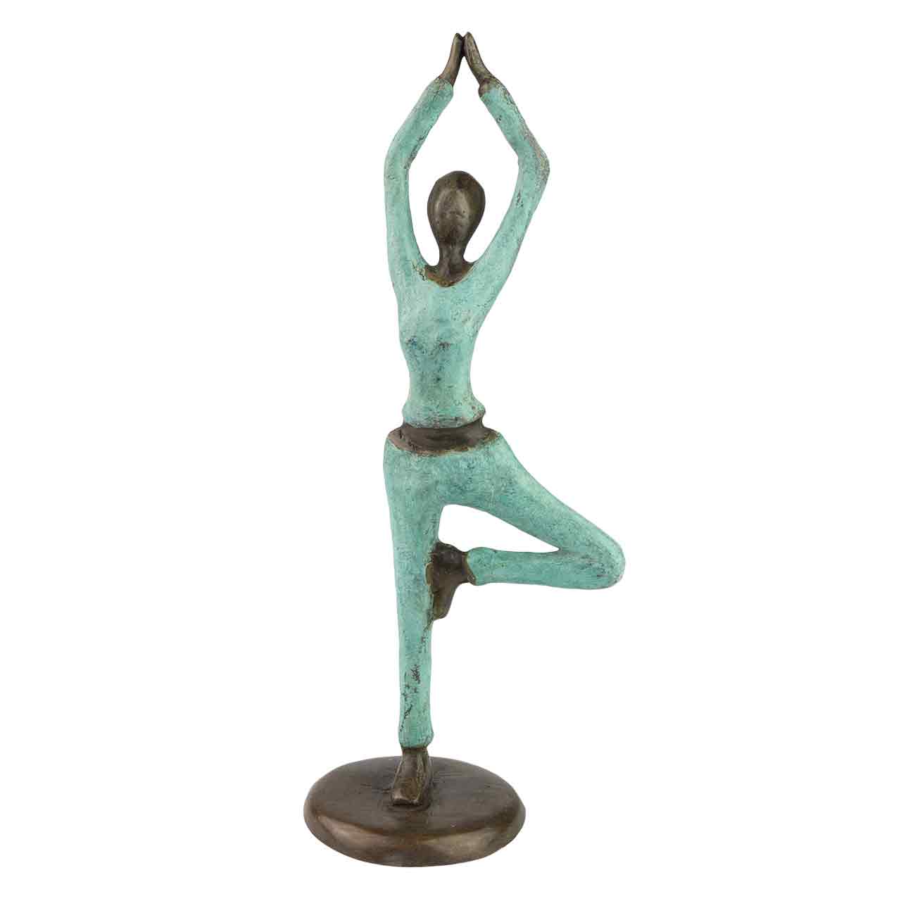 Bronze-Figur aus Burkina Faso – Frau in Yoga Übung
