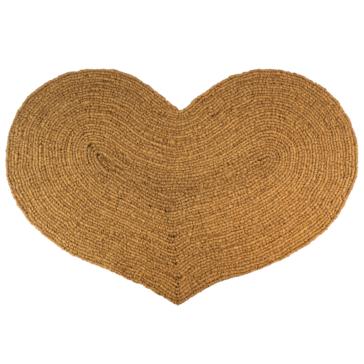 Nachhaltige Fußmatte aus Kokos in Herz-Form, handgefertigt und fair gehandelt