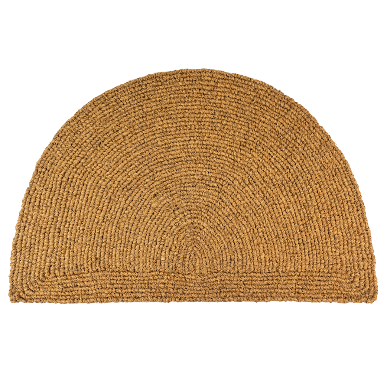 Nachhaltige halbrunde Fußmatte aus Kokos, handgefertigt und fair gehandelt