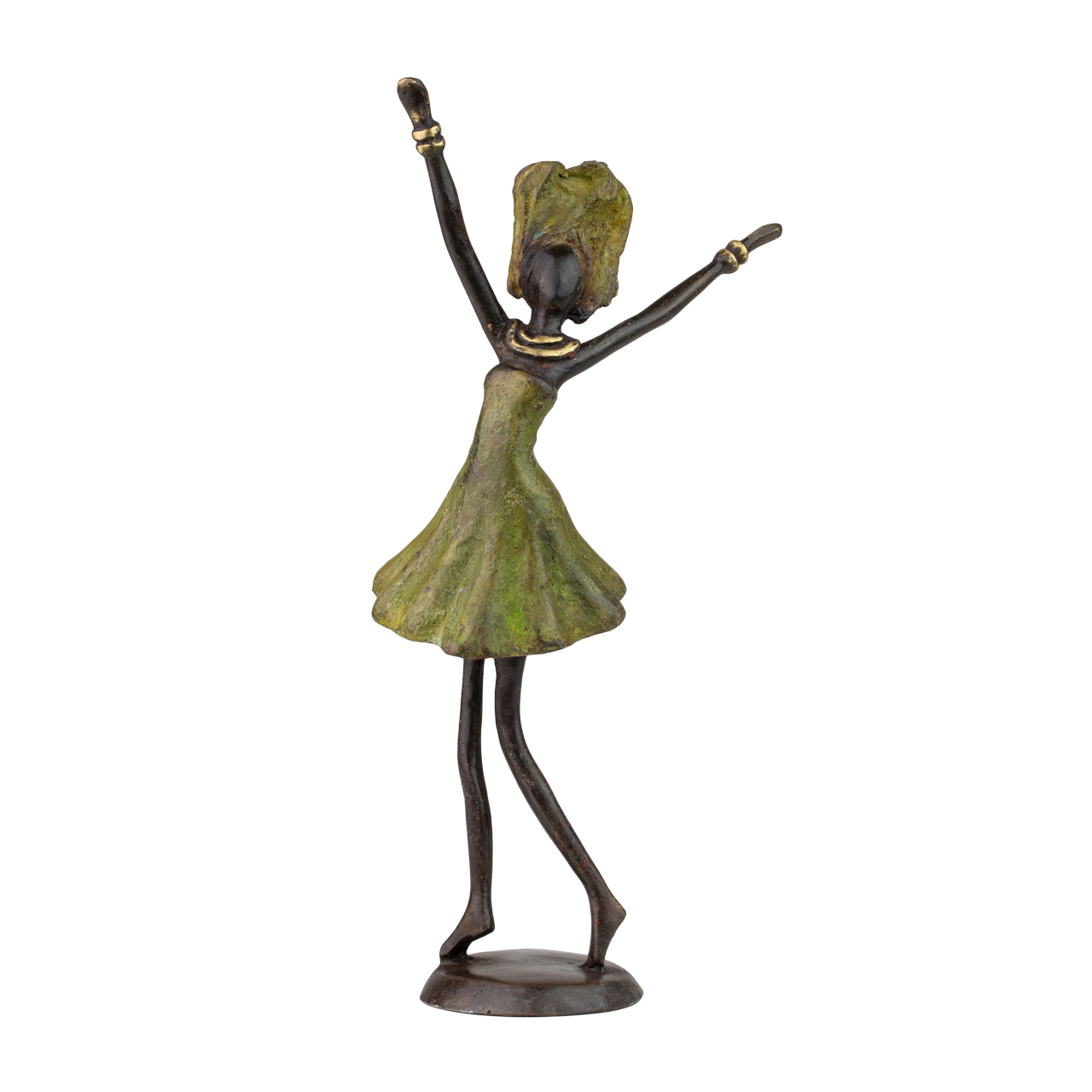 Bronzefigur tanzendes Mädchen – Handgefertigt und elegant. Eine ausdrucksstarke Bronzefigur eines tanzenden Mädchens, die Bewegung und Lebensfreude in jedes Zuhause bringt.