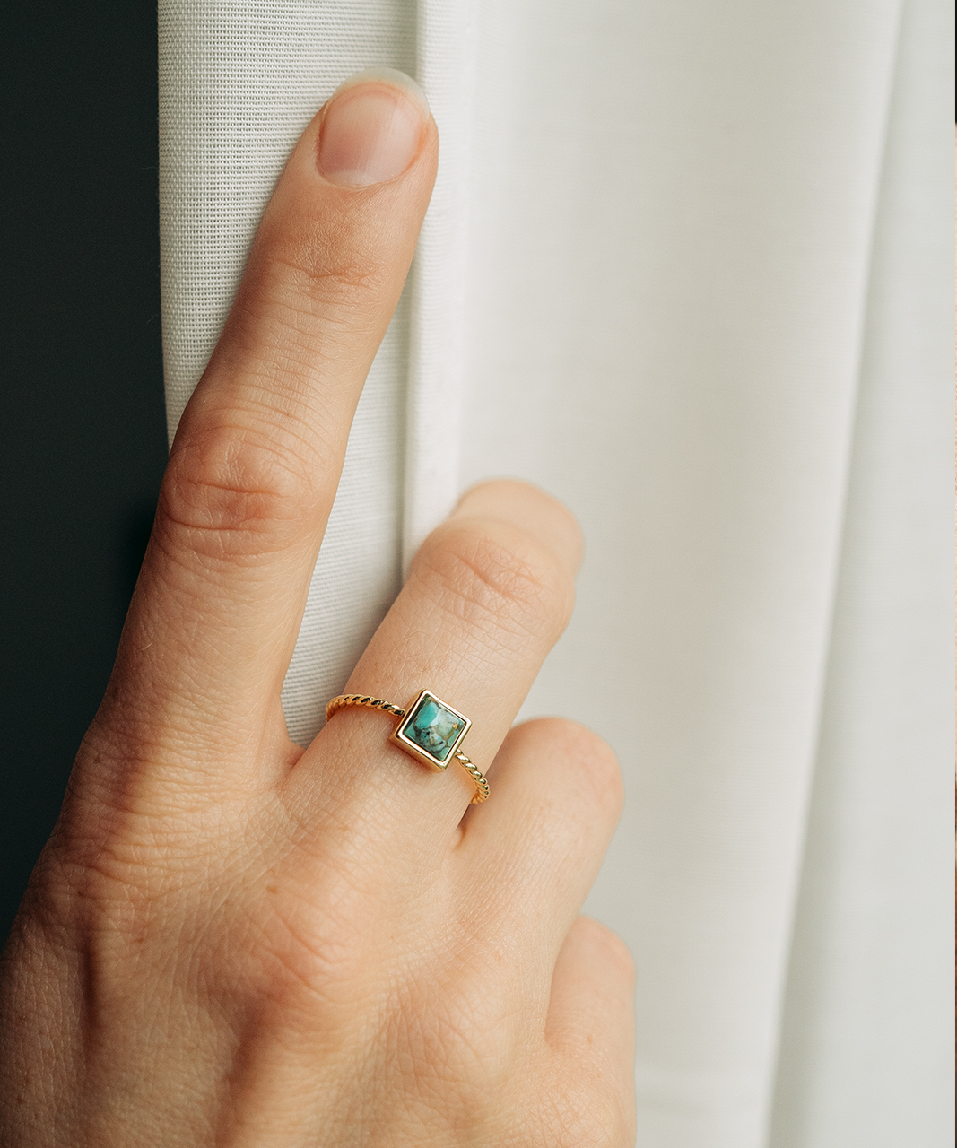 Ring Square Turquoise