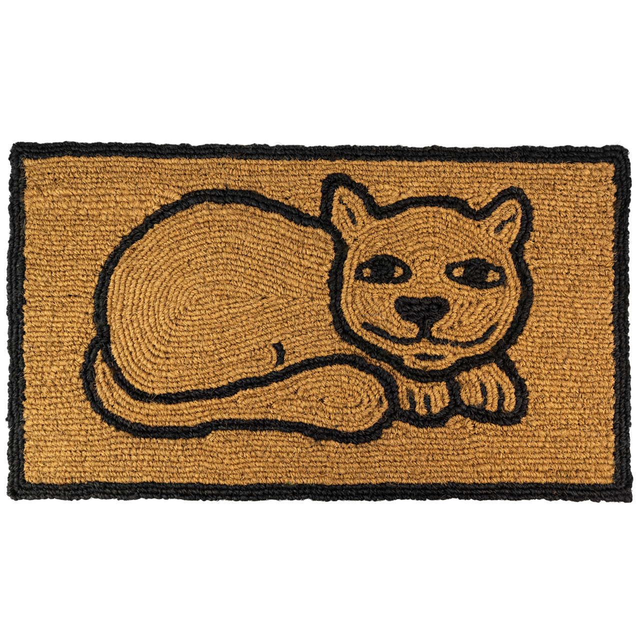Fußmatte aus Kokos mit Katzenmotiv für Haustür, Flur oder Eingangsbereich.