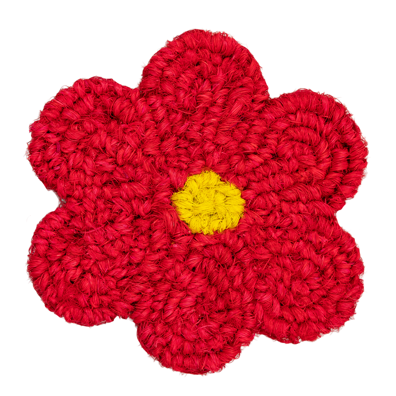 Nachhaltiger Untersetzer aus Kokos mit Blumen-Motiv, handgefertigt und fair gehandelt