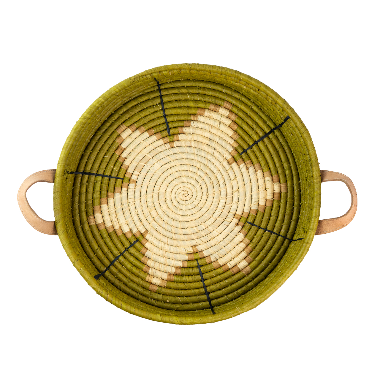 Tablett mit Leder Henkel