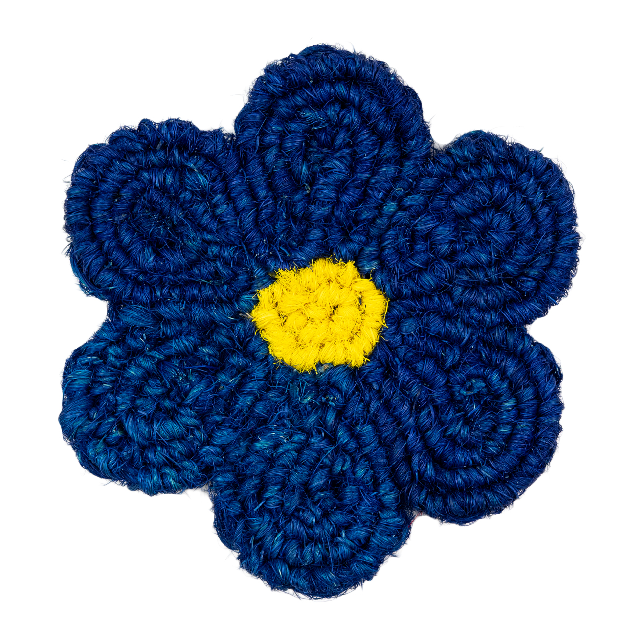 Nachhaltiger Untersetzer aus Kokos mit Blumen-Motiv, handgefertigt und fair gehandelt