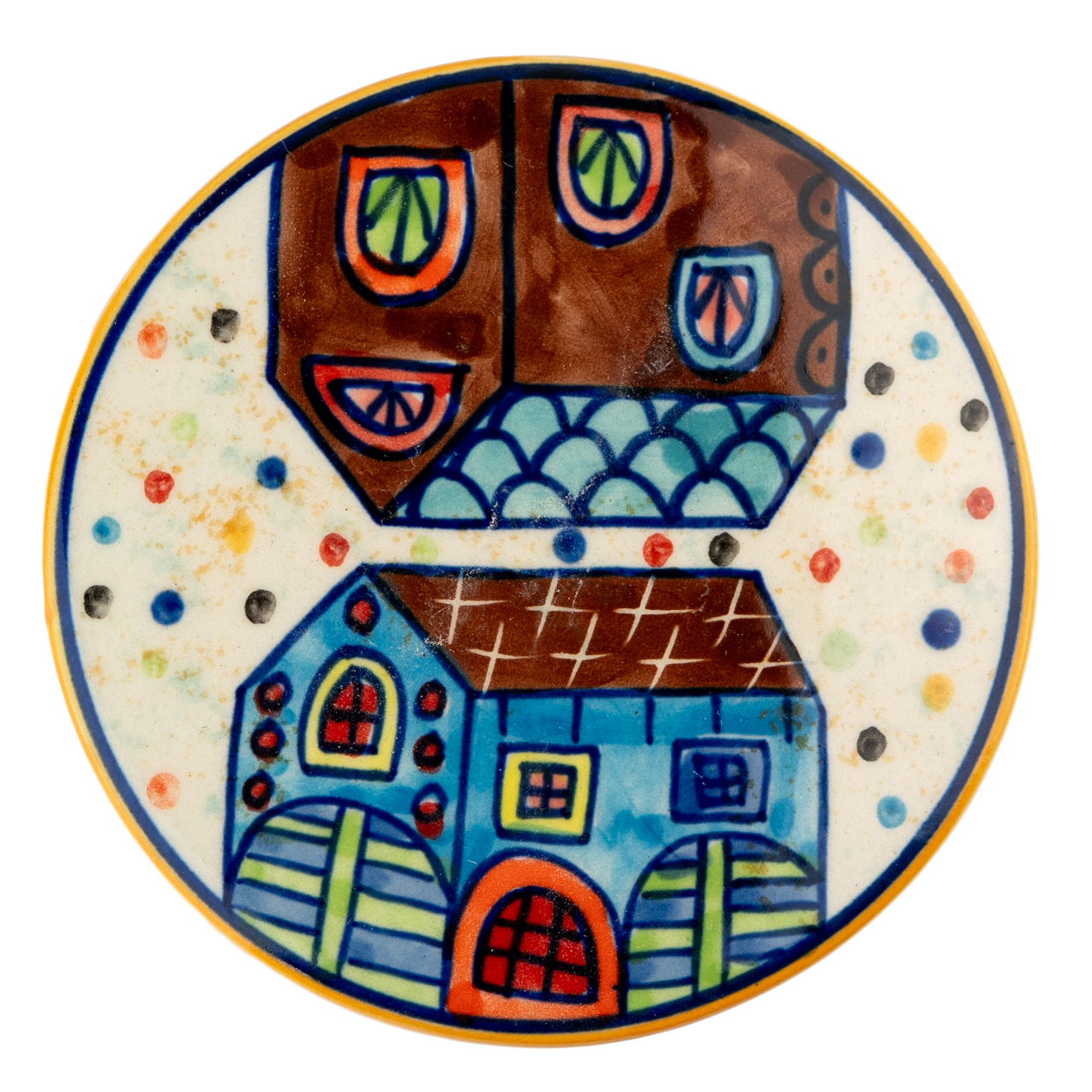 Untersetzer Village gelb