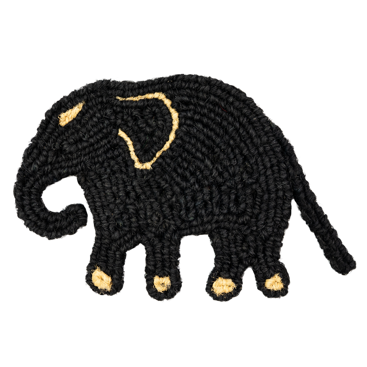 Nachhaltiger Untersetzer aus Kokos mit Elefanten-Motiv, handgefertigt und fair gehandelt