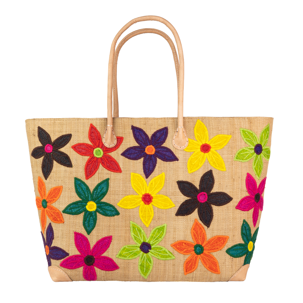 Einkaufstasche bunte Blüten groß