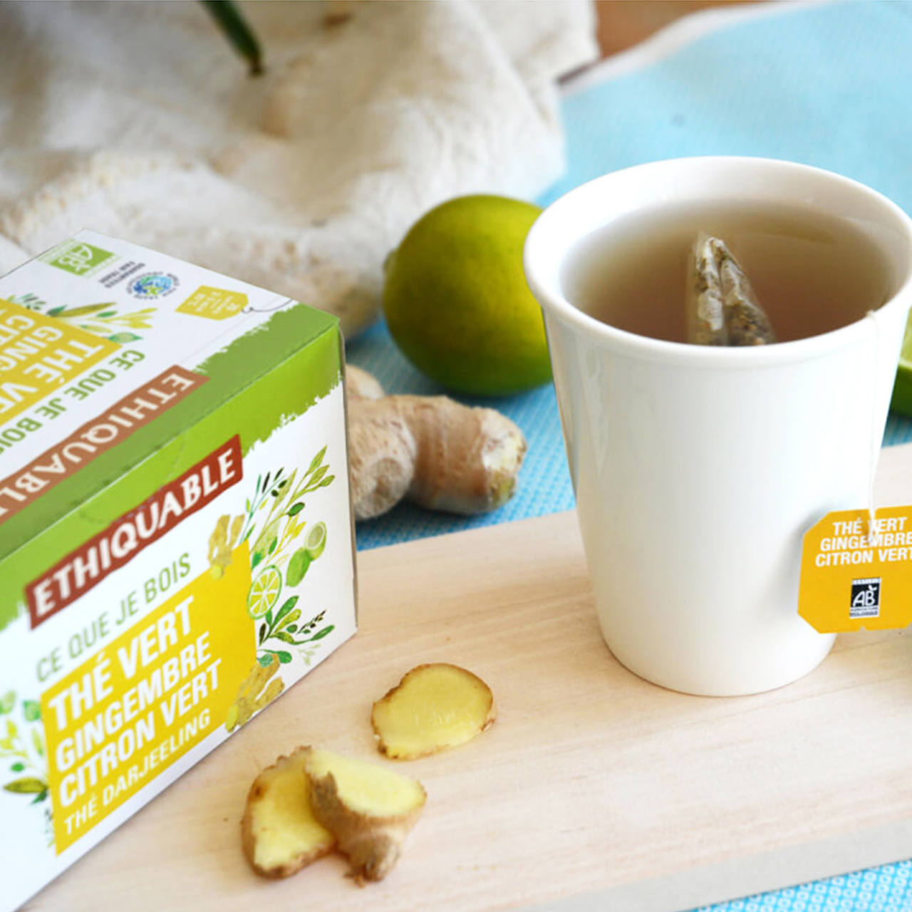 Grüner Tee Ingwer Limette